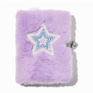 Claire’s Purple Fuzzy Rhinestone Star Bling Lock Diary